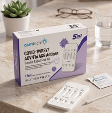 Camtech COVID-19 / RSV / Adenovirus / Flu A&B 5-in-1 Antigen Rapid Test Kit